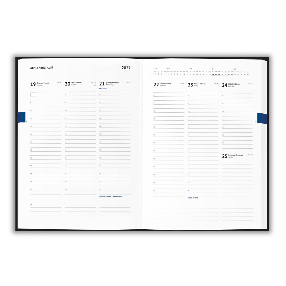 Agenda B5 Plano Semanal VERTIX B5 2027