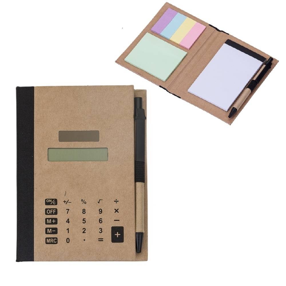 Bloco de Anotações com Autoadesivos e Calculador