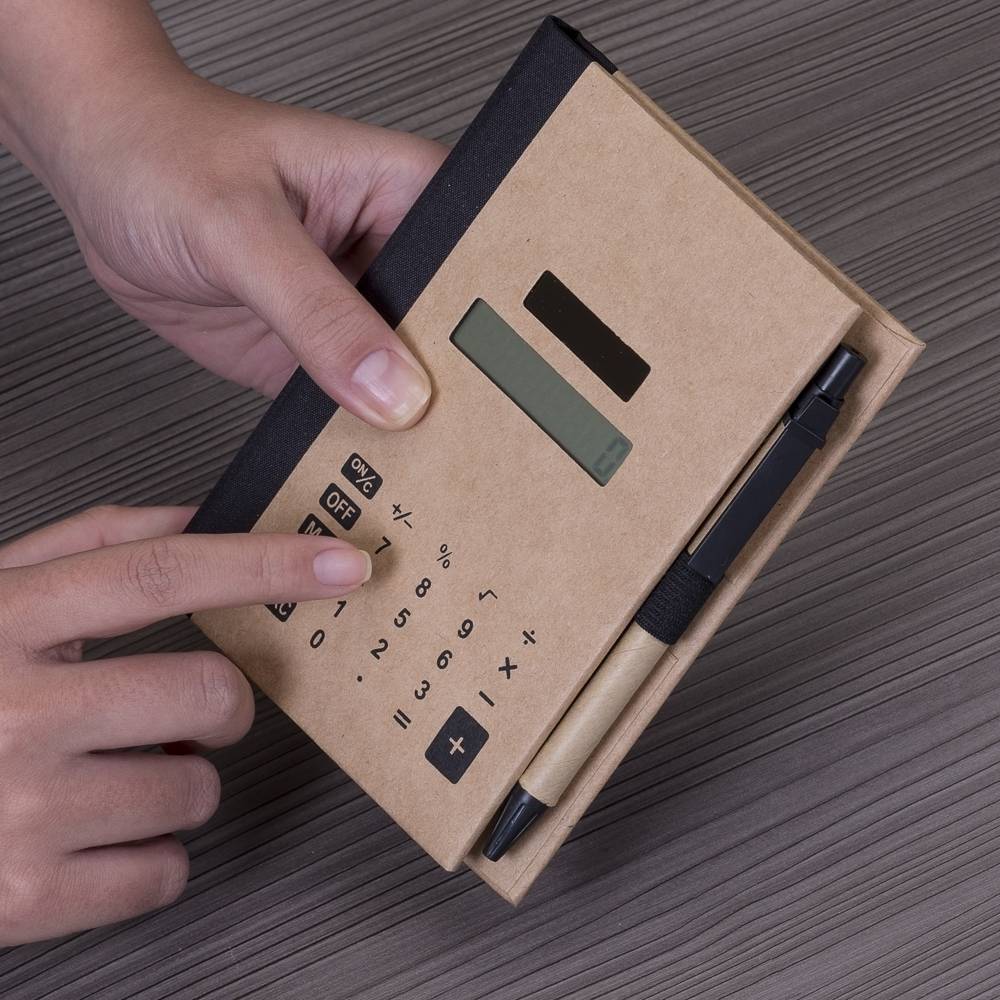 Bloco de Anotações com Autoadesivos e Calculador