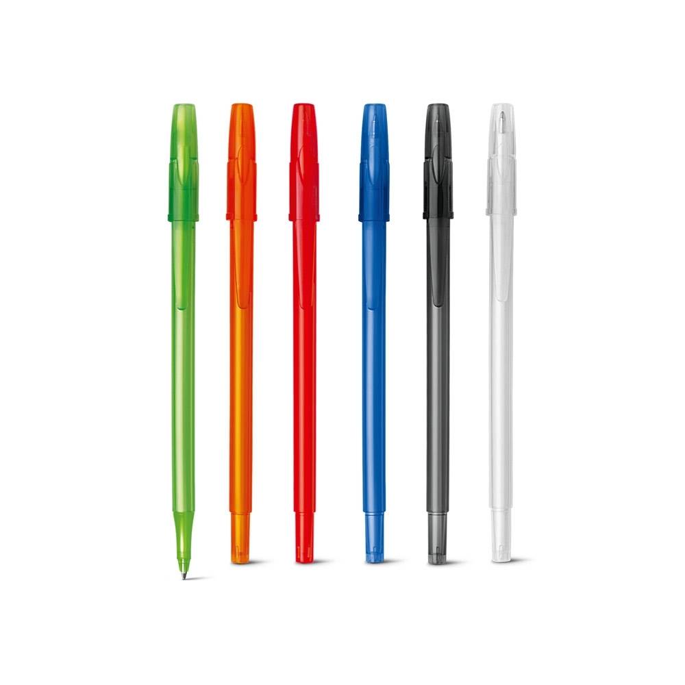 Esferográfica em PP com acabamento frost e escrita em azul AMY