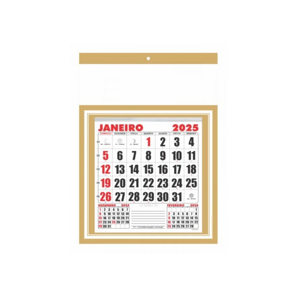 Calendário de Parede 2025 Personalizado Bloco