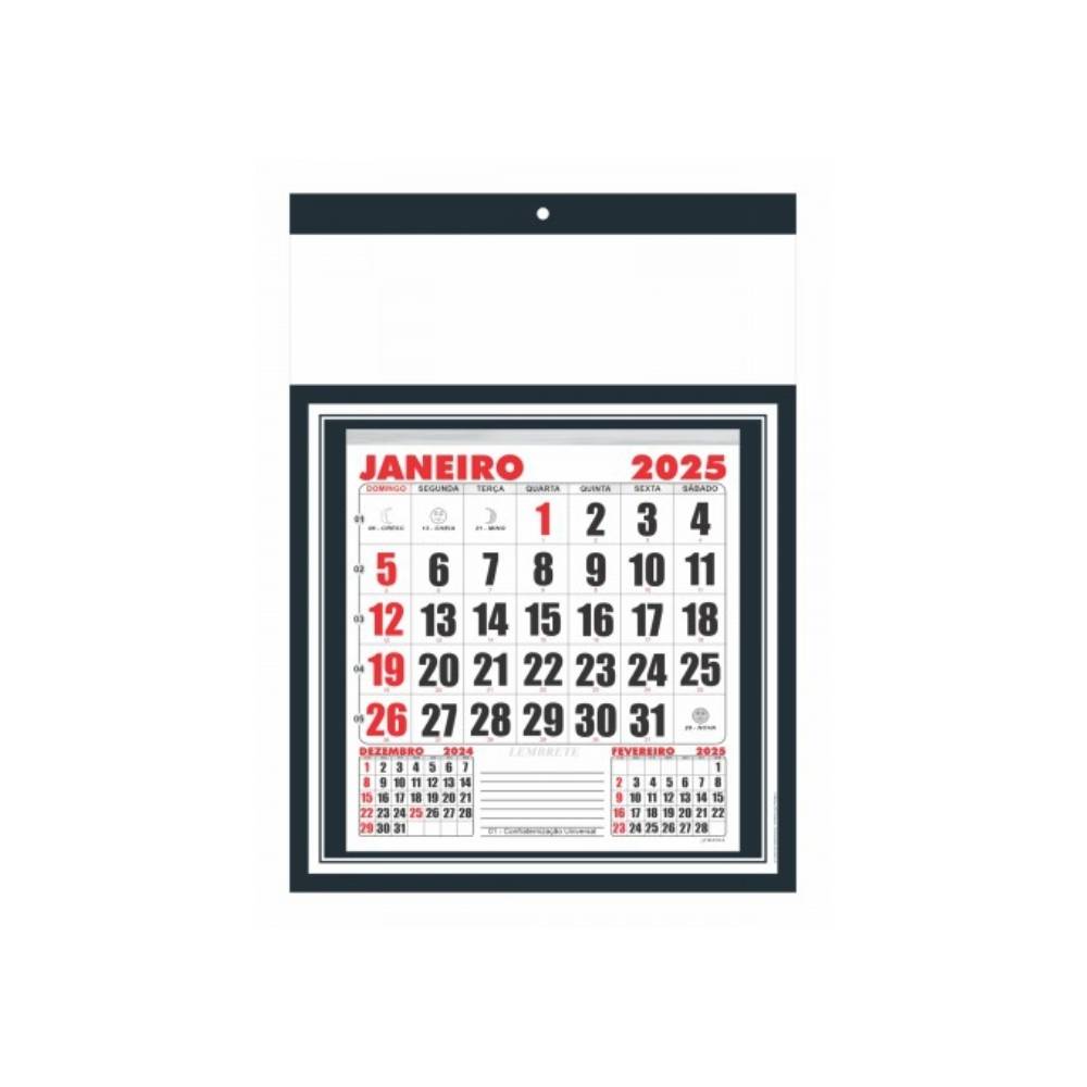 Calendário de Parede 2025 Personalizado Bloco