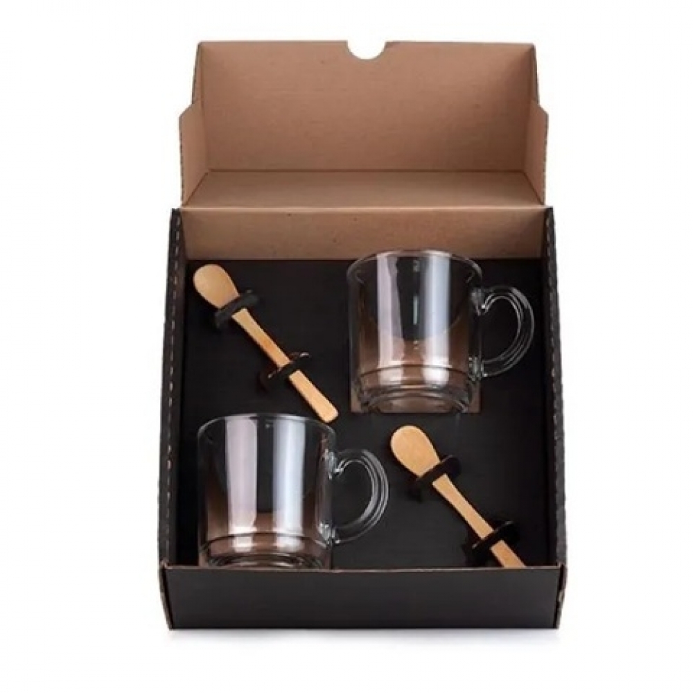 Kit Canecas Com Colheres - 4 Pçs