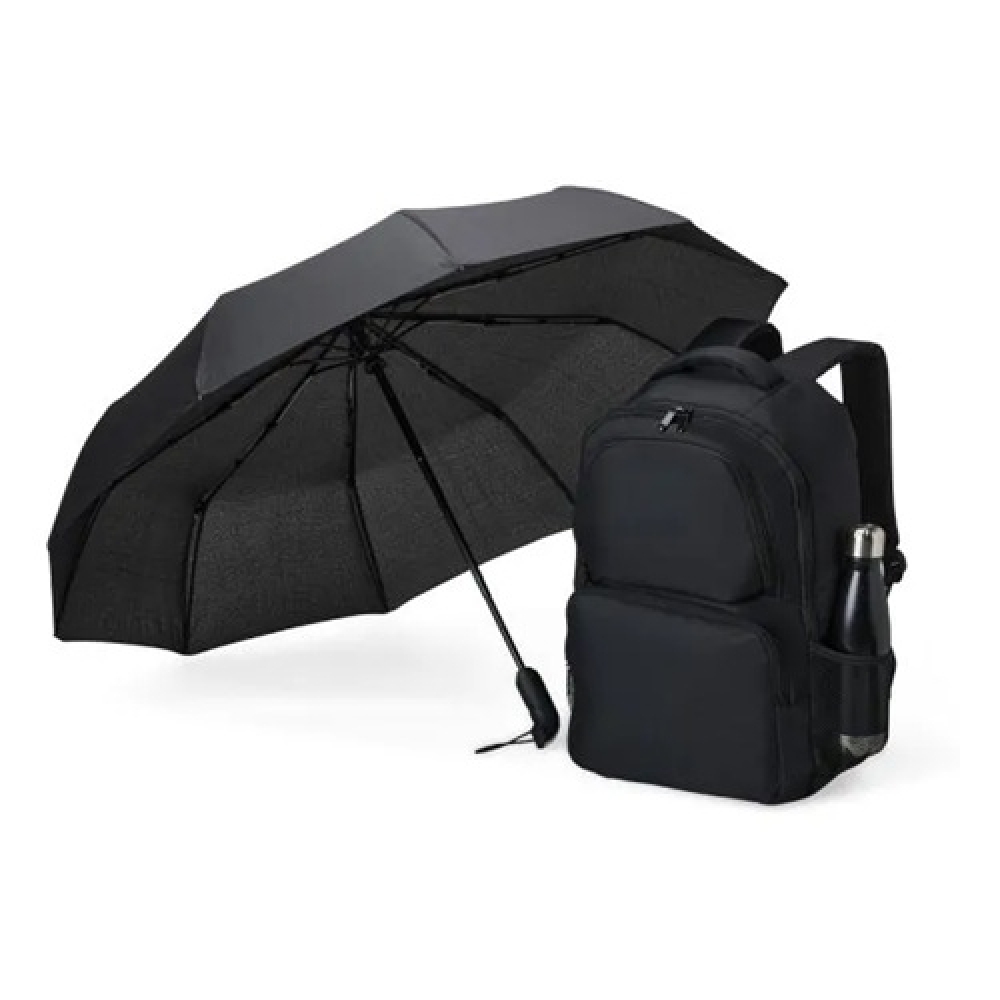 Kit Mochila, Guarda-Chuva E Garrafa - 3 Pçs