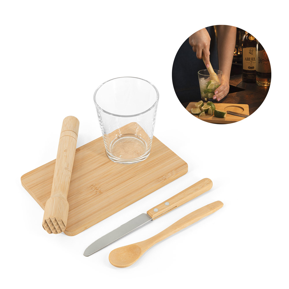  Kit para caipirinha com 5 peças em bambu KRATENA