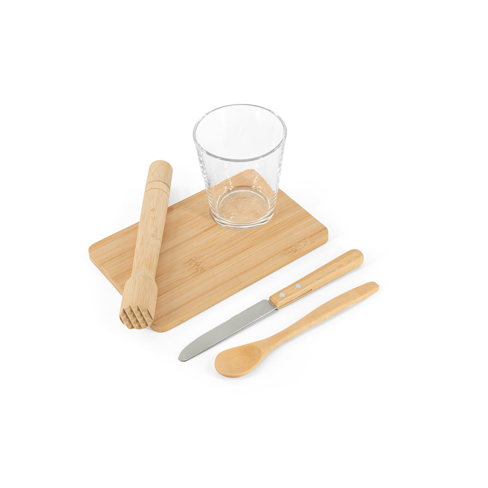  Kit para caipirinha com 5 peças em bambu KRATENA