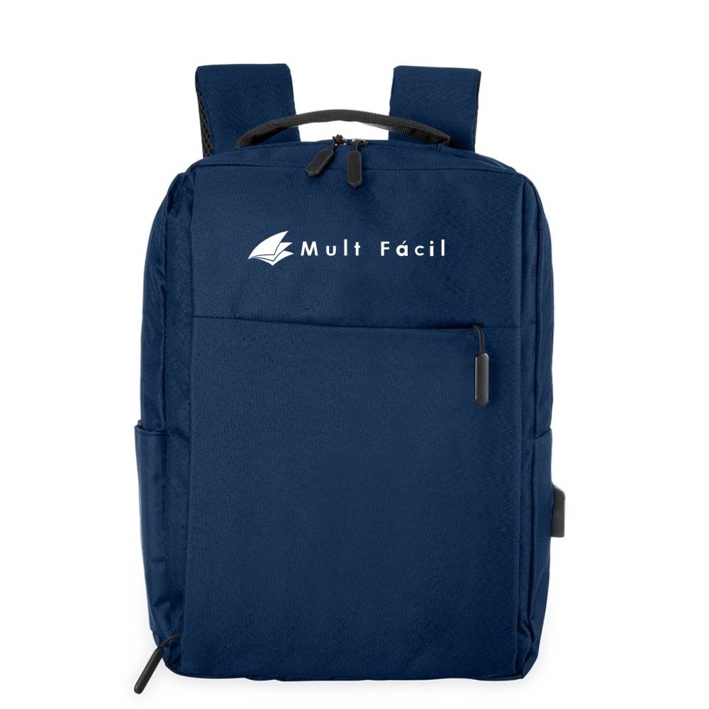 Mochila de Nylon USB Azul