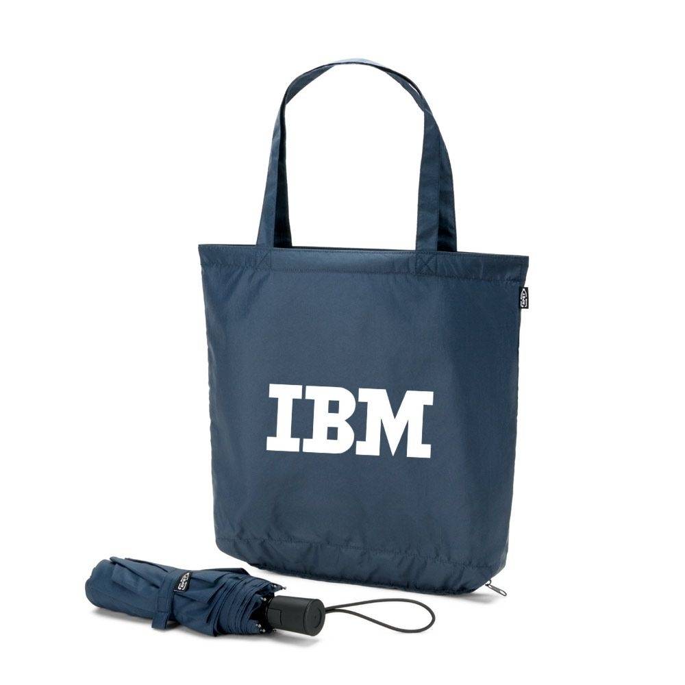 SKYLAR. Guarda-chuva 2 em 1 com sacola de compras em poliéster reciclado incluído