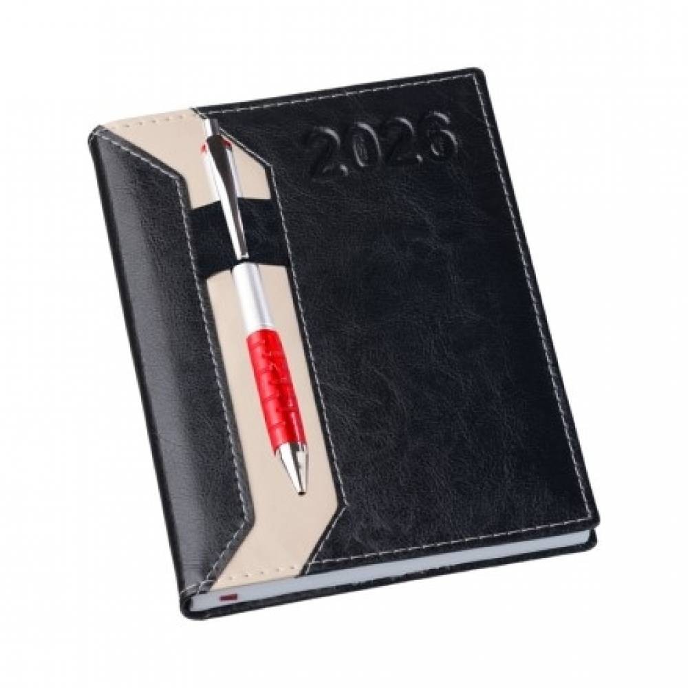 Agenda Clássica com Suporte de Caneta 2026-LG-206L