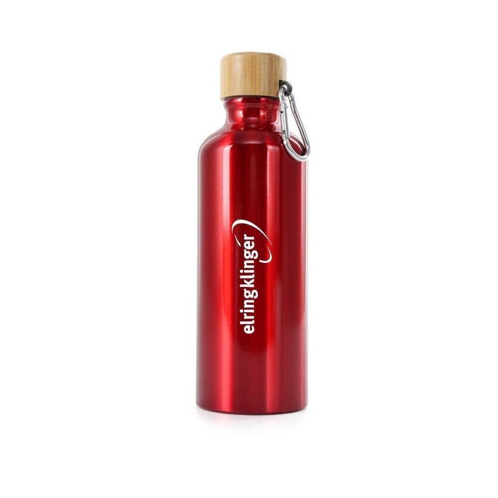 Garrafa de Alumínio 500ml Tampa de Bambu-X06018