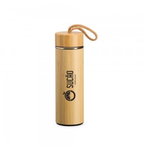 Garrafa Térmica Bambu 400ml com Infusor-X02403