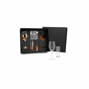 Jogo De Copos De Vidro P/ Vinho / Cerveja - 4 Pçs-SMKT90015