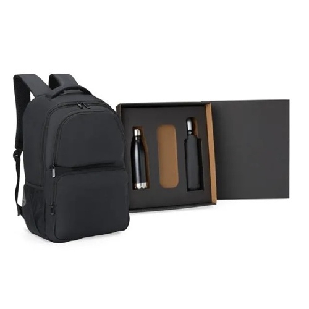 Kit Mochila, Guarda-Chuva E Garrafa - 3 Pçs-SMKT-90410