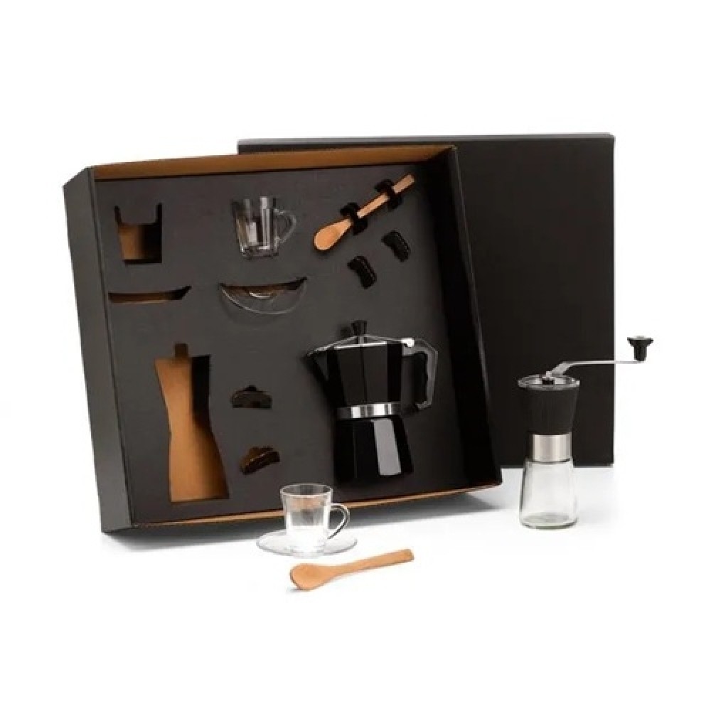 Kit Para Café Com Cafeteira Italiana E Moedor - 5 Pçs-SMKT-90442