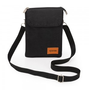 Mini Bolsa Transversal de Nylon Preto-X01227