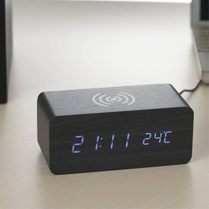 Relógio de Madeira com Carregamento por Indução-X04358